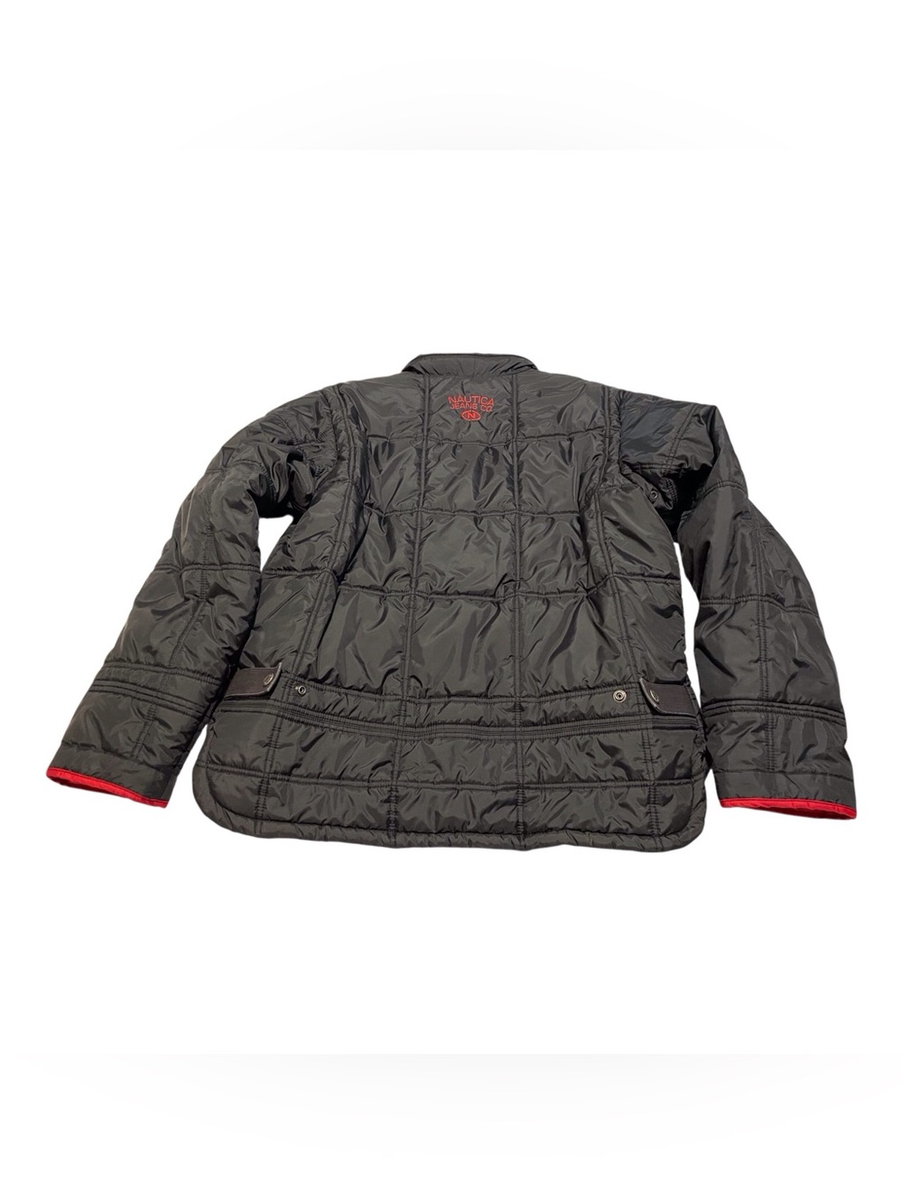Nautica Black Quilted Puffer Jacket with Red Accents,L - Picture 14 of 14